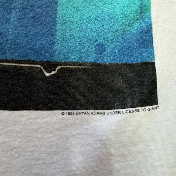 Vintage 1995 Bryan Adams Concert Graphic White T Shirt Size XL USA Single Stitch - Picture 3 of 6